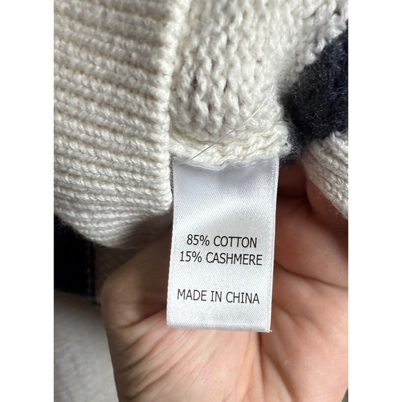 LA LIGNE NEW YORK Cream Black Stripe Knit Sweater Women Size S Cotton Cashmere - Picture 5 of 7